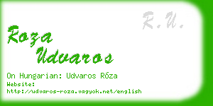 roza udvaros business card